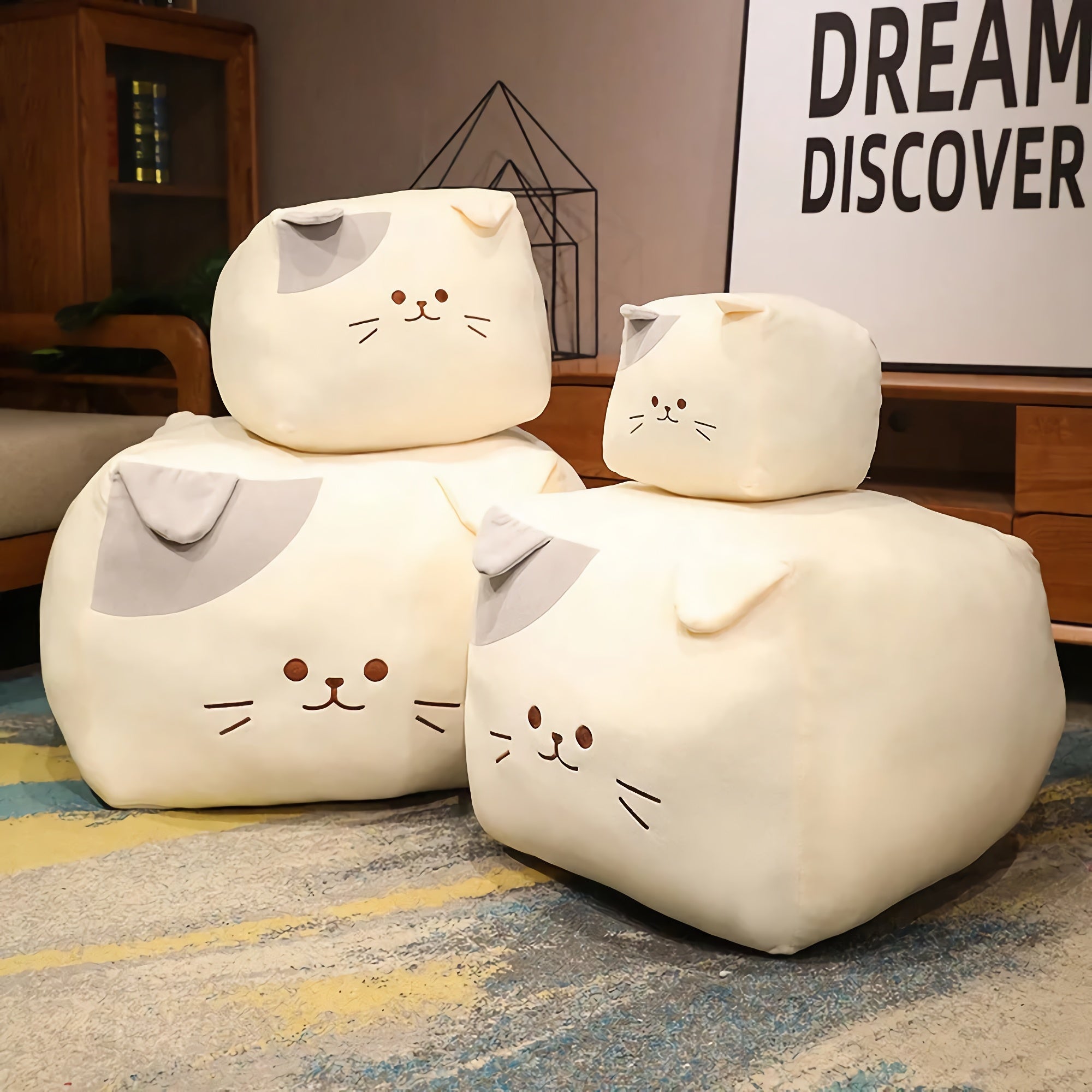 Chonk Cube Cats - Squishy Square Plush Pillows - Hops and Pops - Cute - Plushies - Kawaii - Cat Plush - Stuffed Animals
