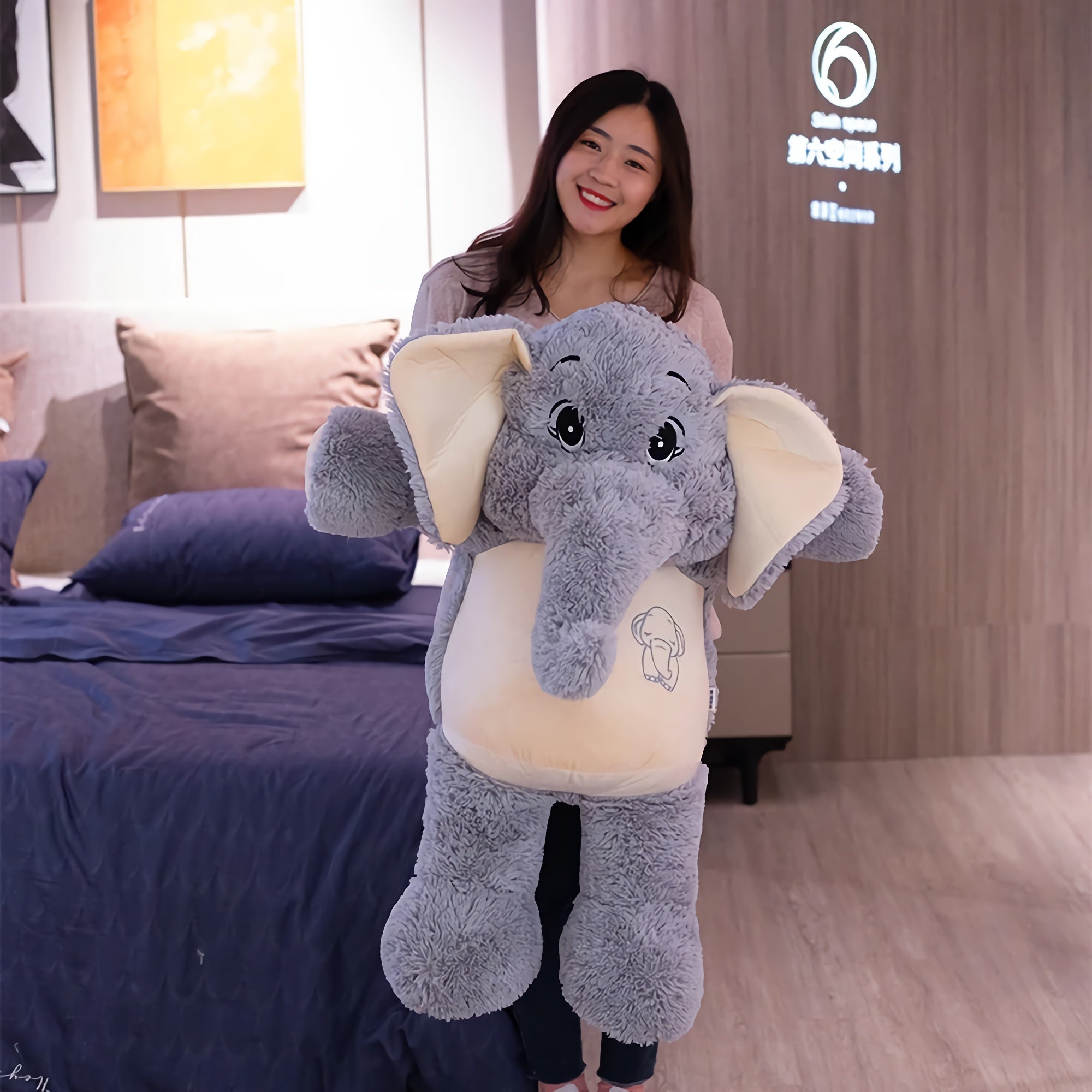 Jumbo Cute Snugglephant Elephant Plush - Hops and Pops - Cute - Plushies - Kawaii - Elephant Plush - Shape: Fat/Chubby