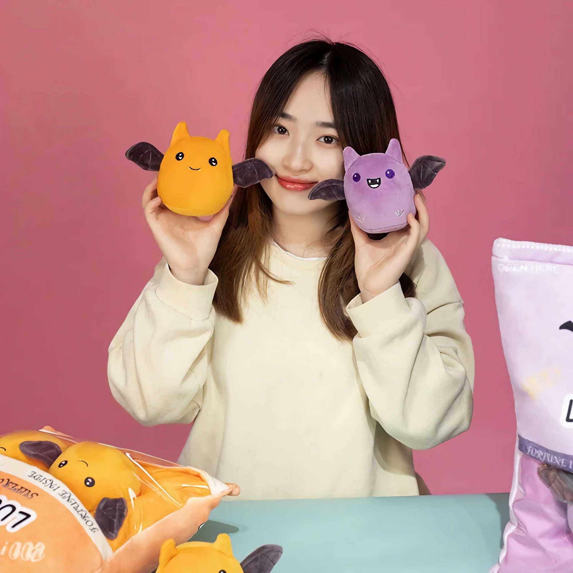 Lucky Bats Peekaboo Plush Set - Hops and Pops - Cute - Plushies - Kawaii - Bat Plush - Stuffed Animals