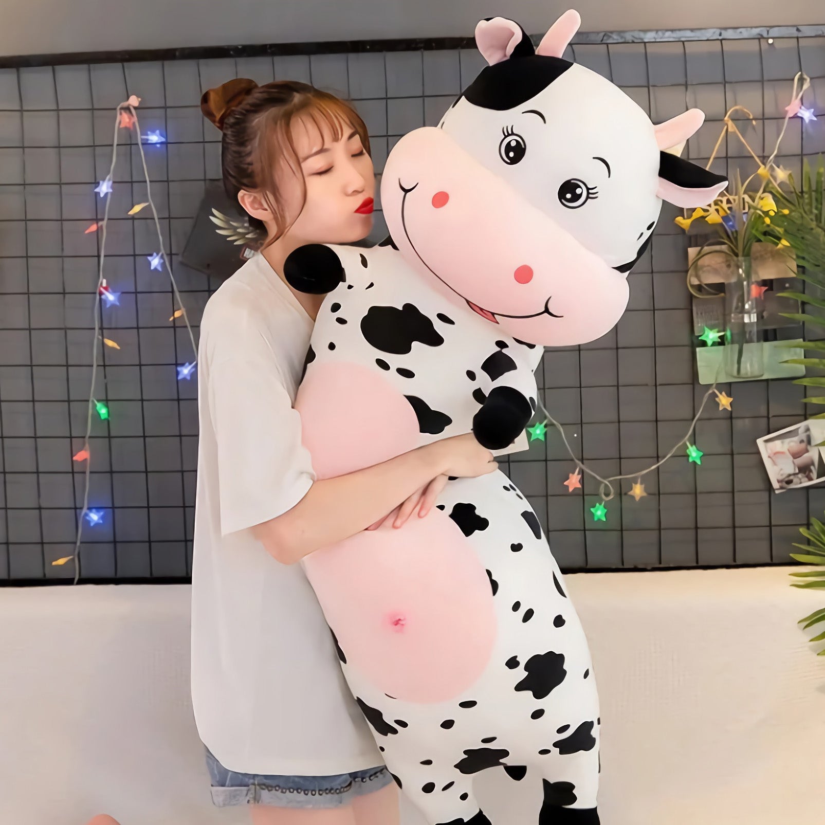 Moooodle Cow Plush Pillow - Hops and Pops - Cute - Plushies - Kawaii - Cow Plush - Stuffed Animals