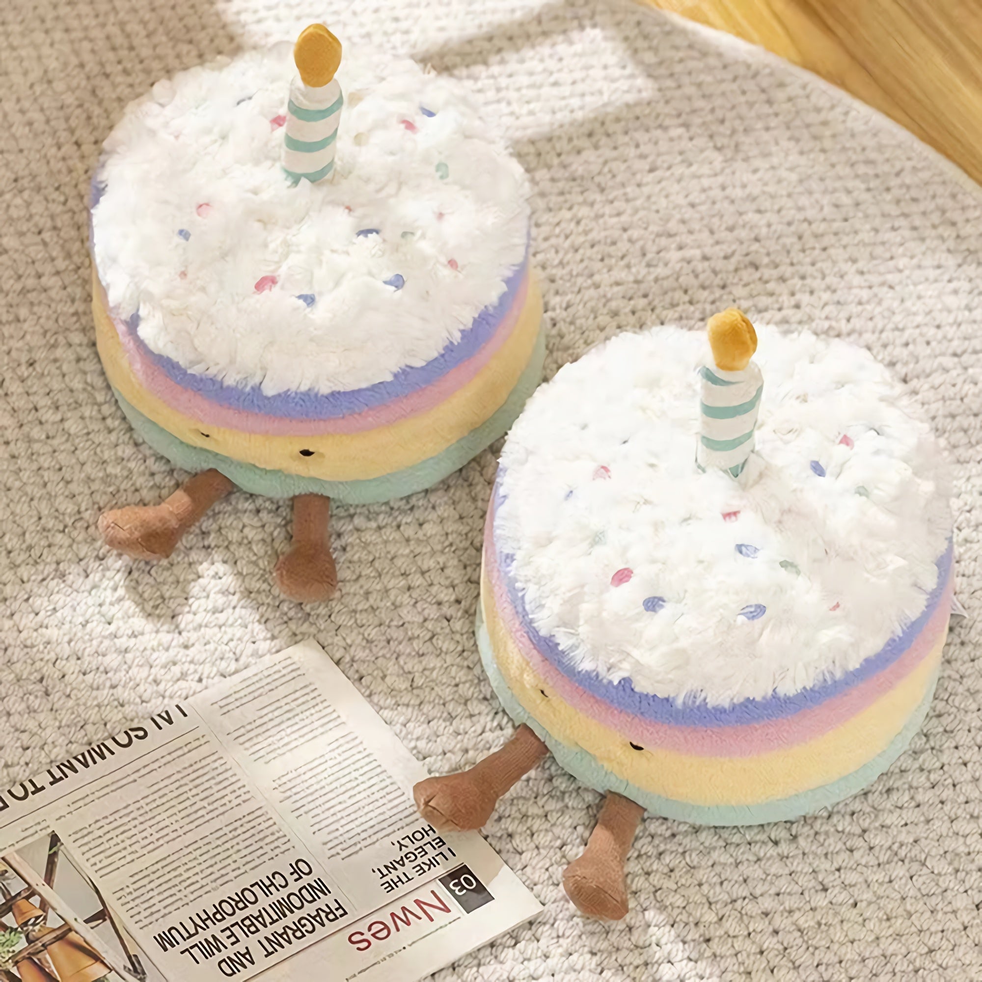 Rainbow Plush Cake - Hops and Pops - Cute - Plushies - Kawaii - Theme: Food-Inspired