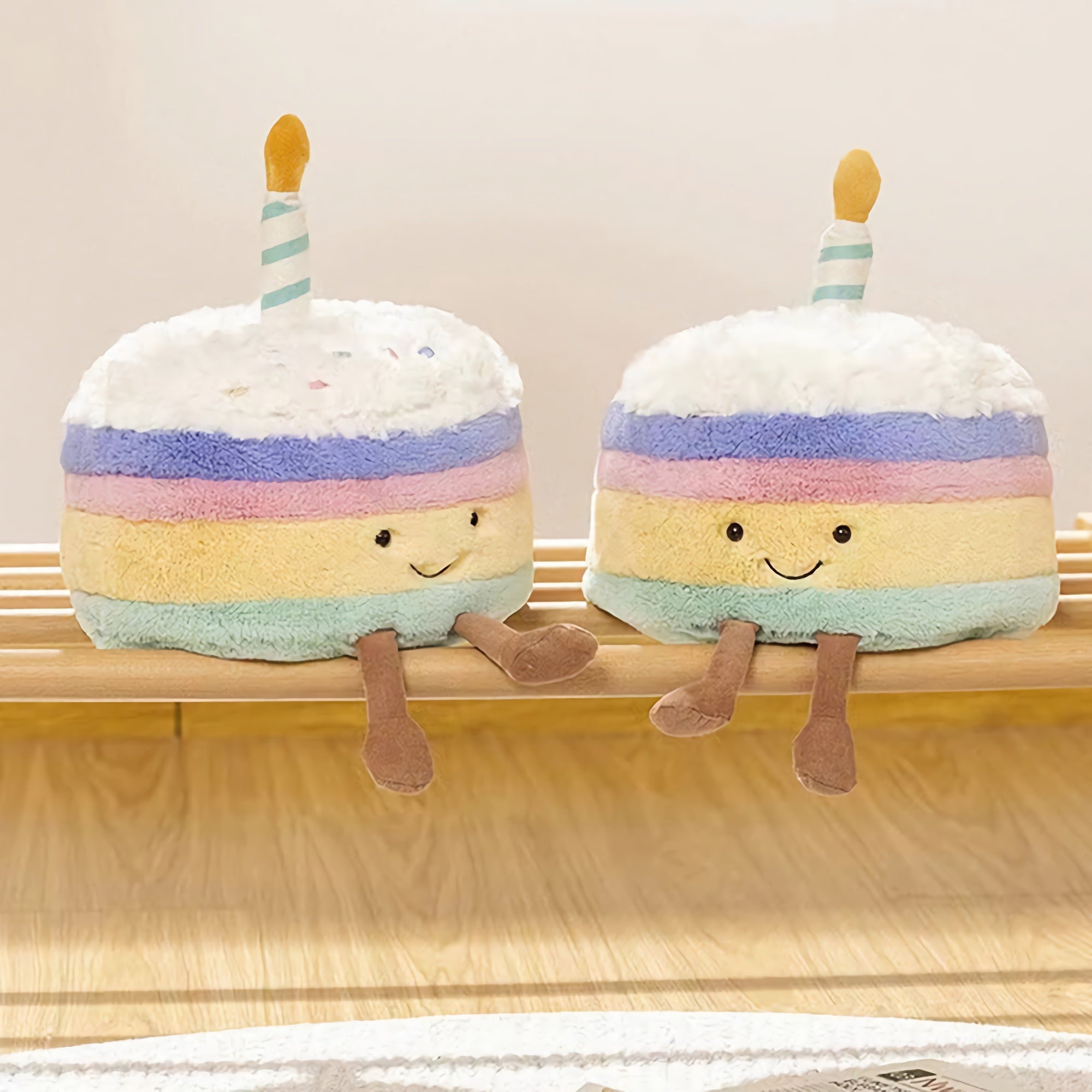 Rainbow Plush Cake - Hops and Pops - Cute - Plushies - Kawaii - Features: Furry