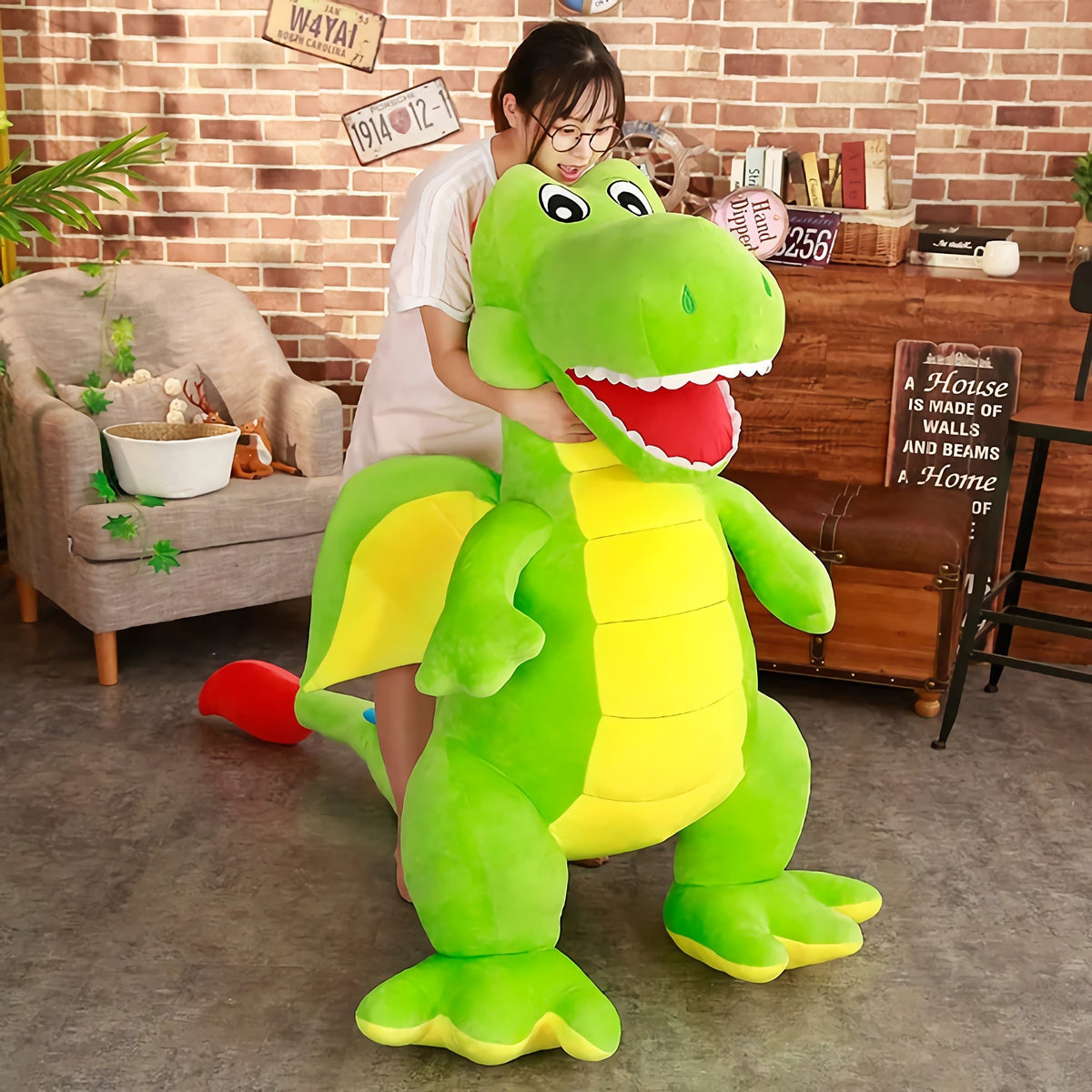 Jumbo oversized Tyrannosaurus dinosaur plush toy, a large gift option for older kids and tweens