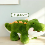 48cm green alligator plush in a lying pose on a sofa