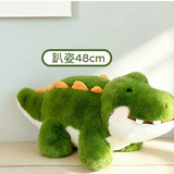 48cm green alligator plush in a lying pose on a sofa