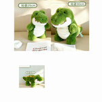 Size guide showing green alligator plush toys at 25cm, 30cm and 48cm