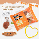Orange Ramen Sausage & Mushroom Peeakaboo Plush Set