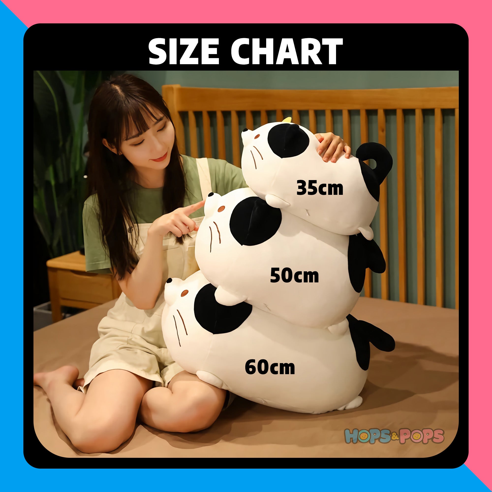 Size Chart for Chubby Cat Cuddle Plush
