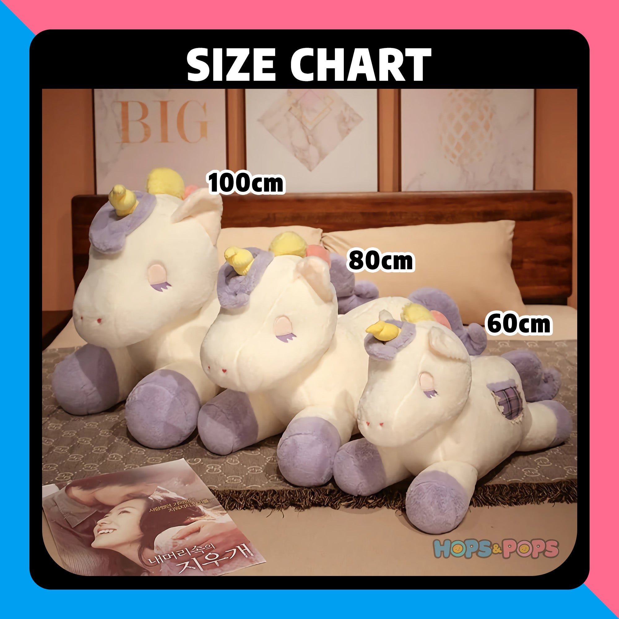 Size Chart for Pocket Dreamicorns, Cozy Companions with a Secret Surprise