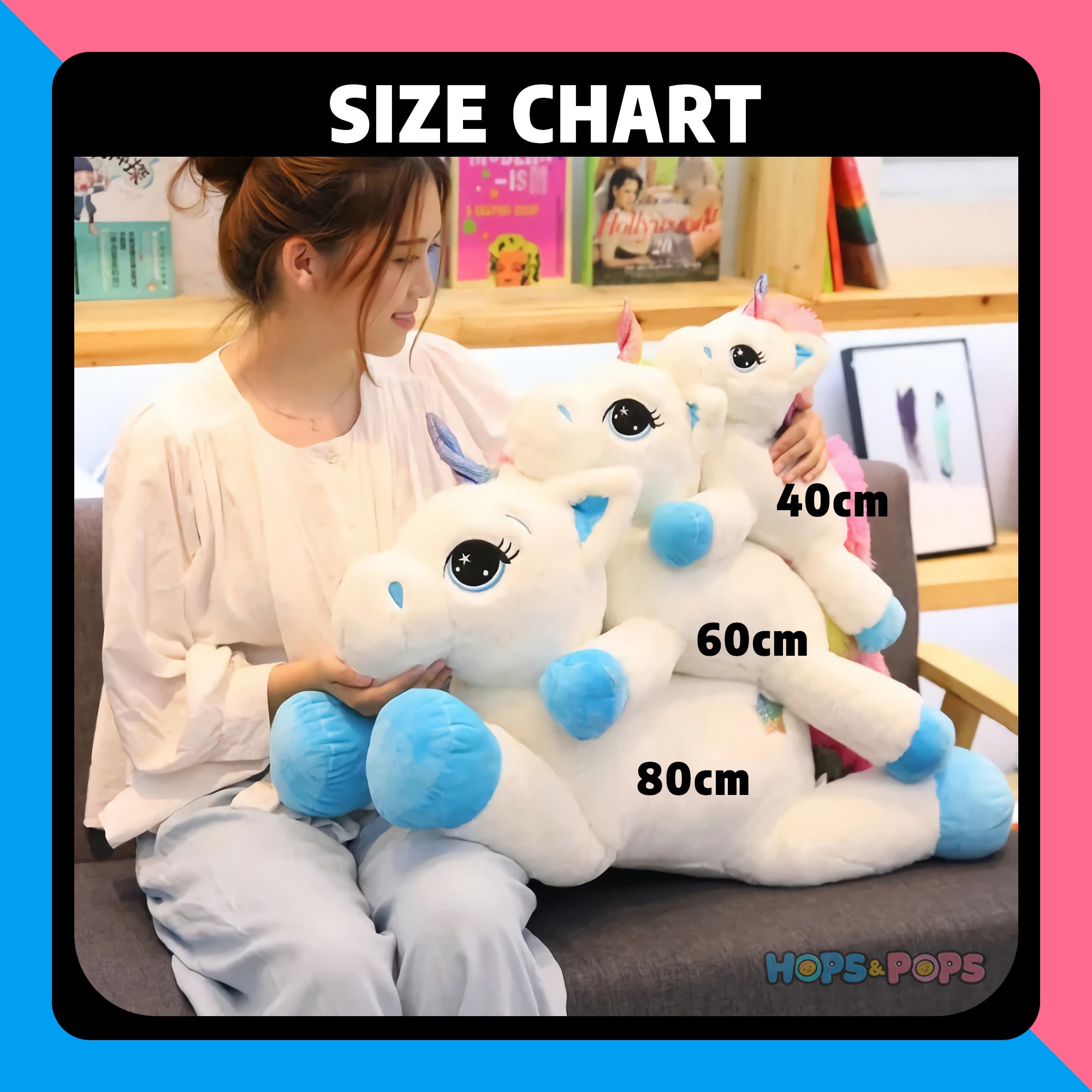 Size Chart for Starbeam Unicorn Plushies