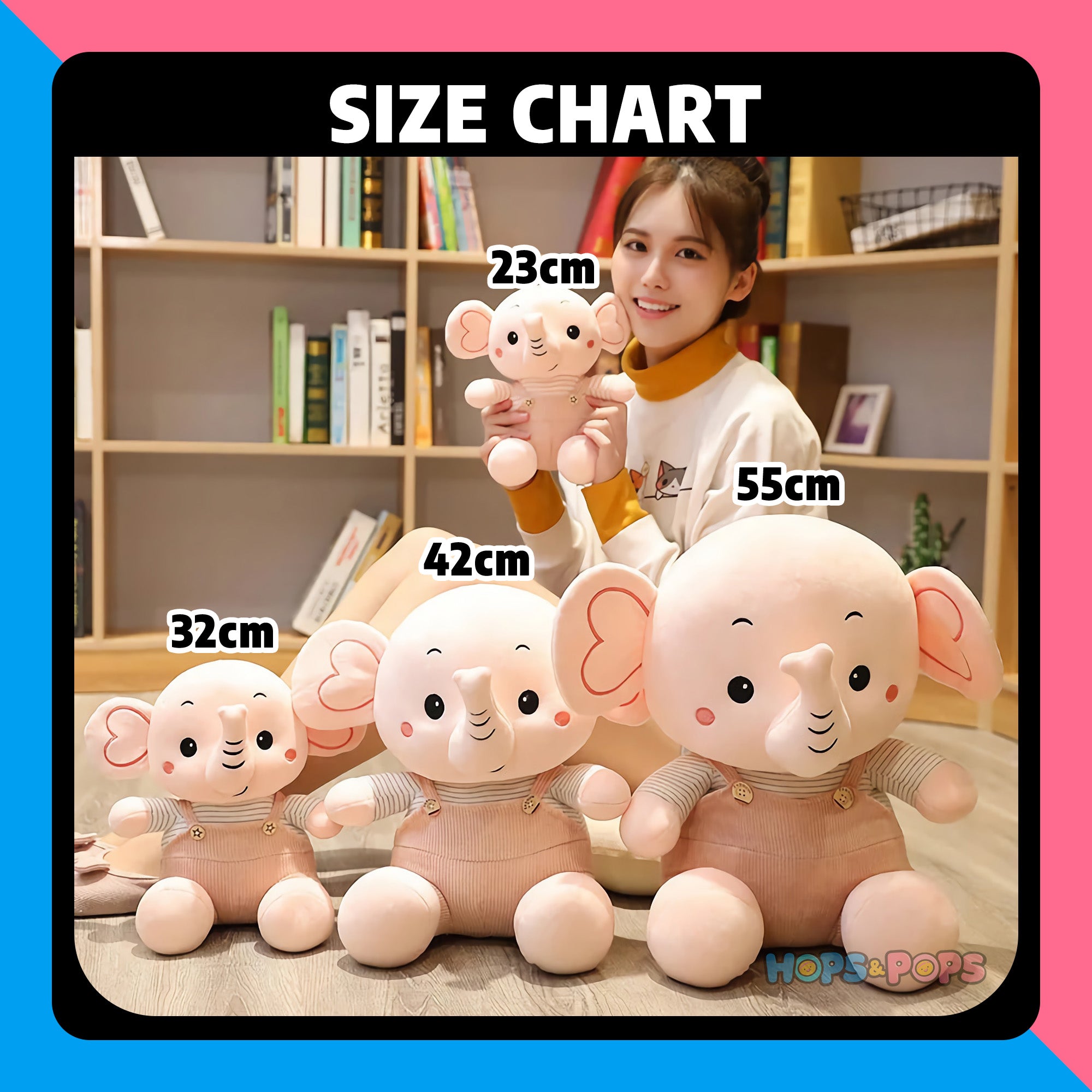 Size Chart for Dandy the Dressed-Up Elephant