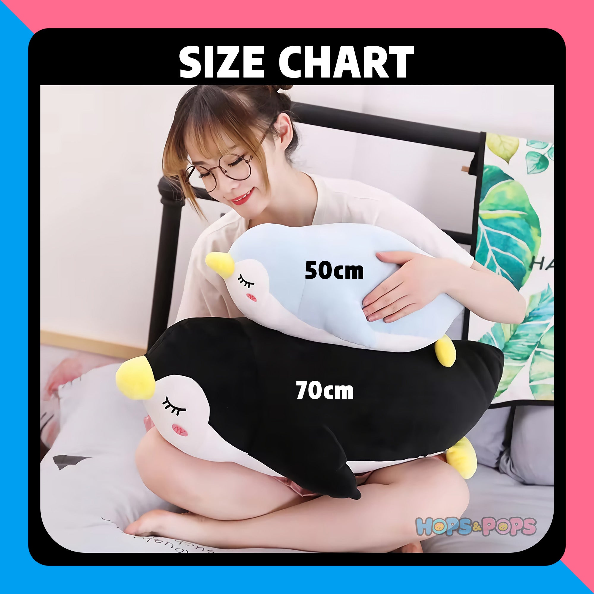Size Chart for Sleepy Waddle Penguins Plush