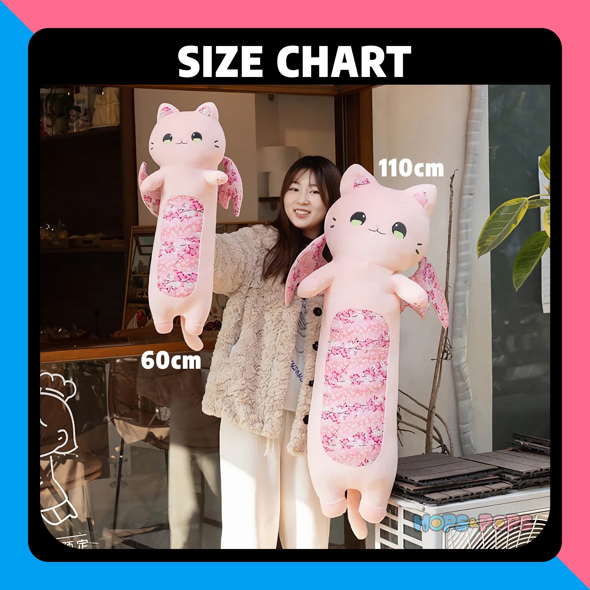 Size Chart for Sakura Dream Cats Winged Plushies