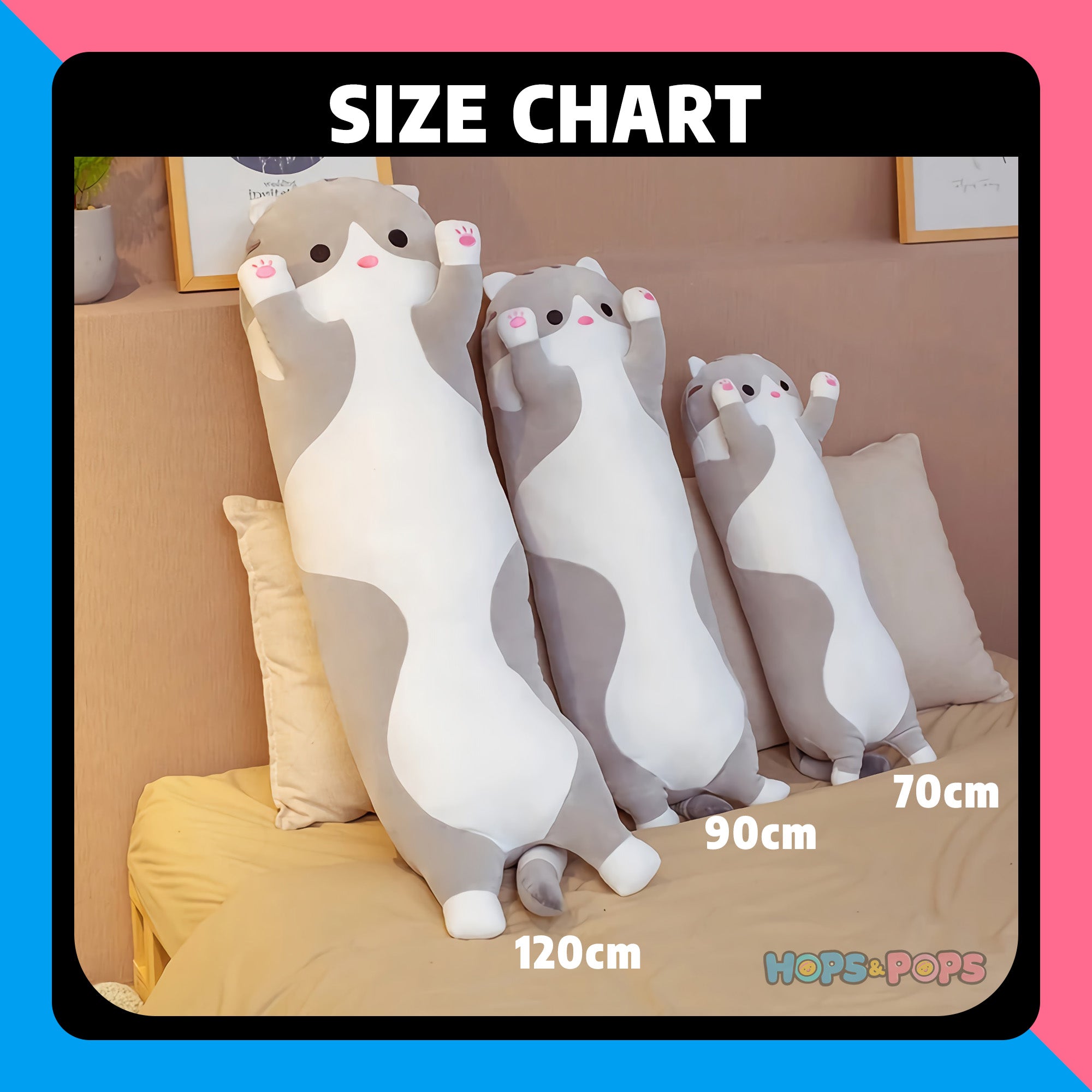 Size Chart for Plushy Snuggle Logs