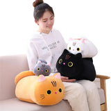 SnuggleMeow Adorable Round Cat Plush Pillow