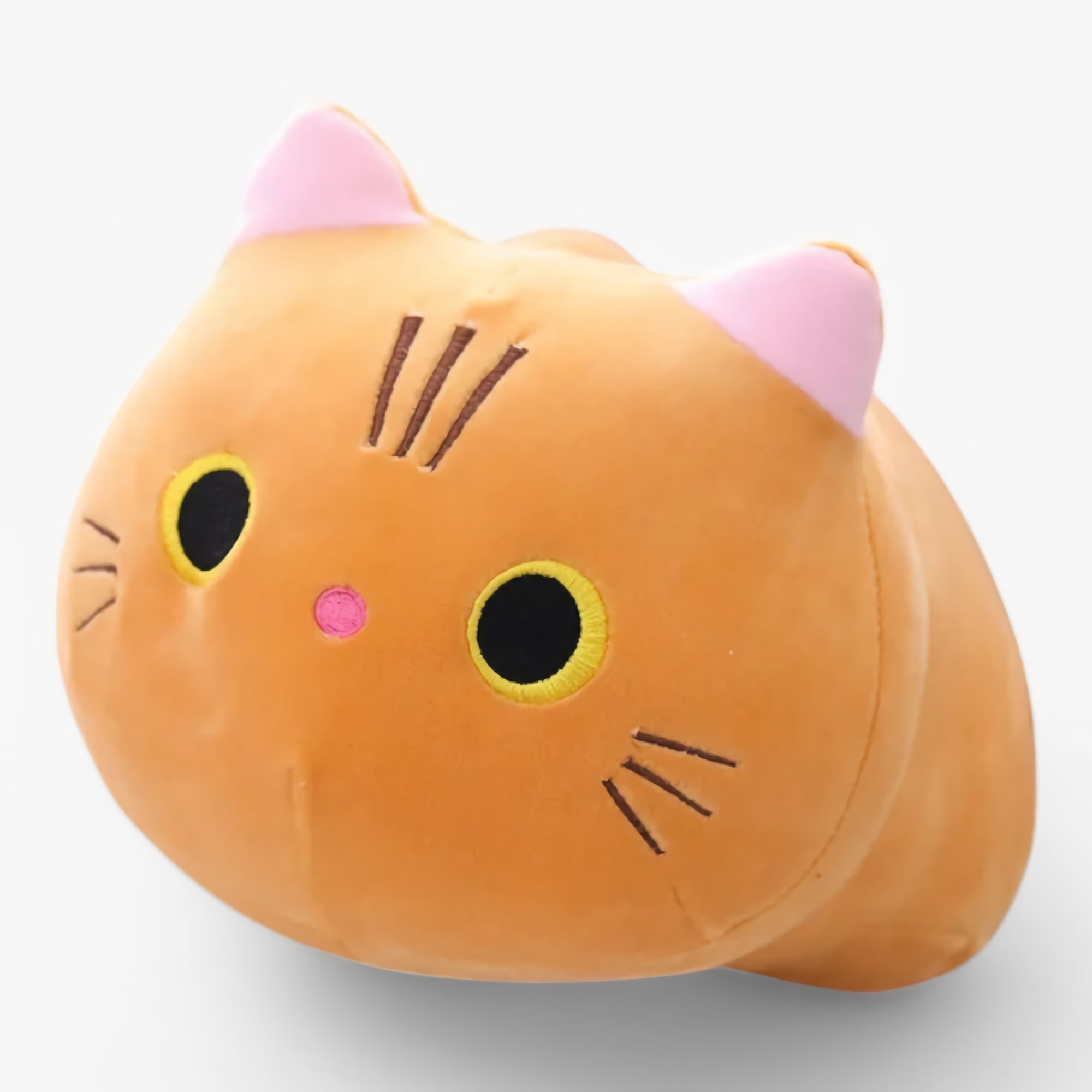 SnuggleMeow Adorable Round Cat Plush Pillow