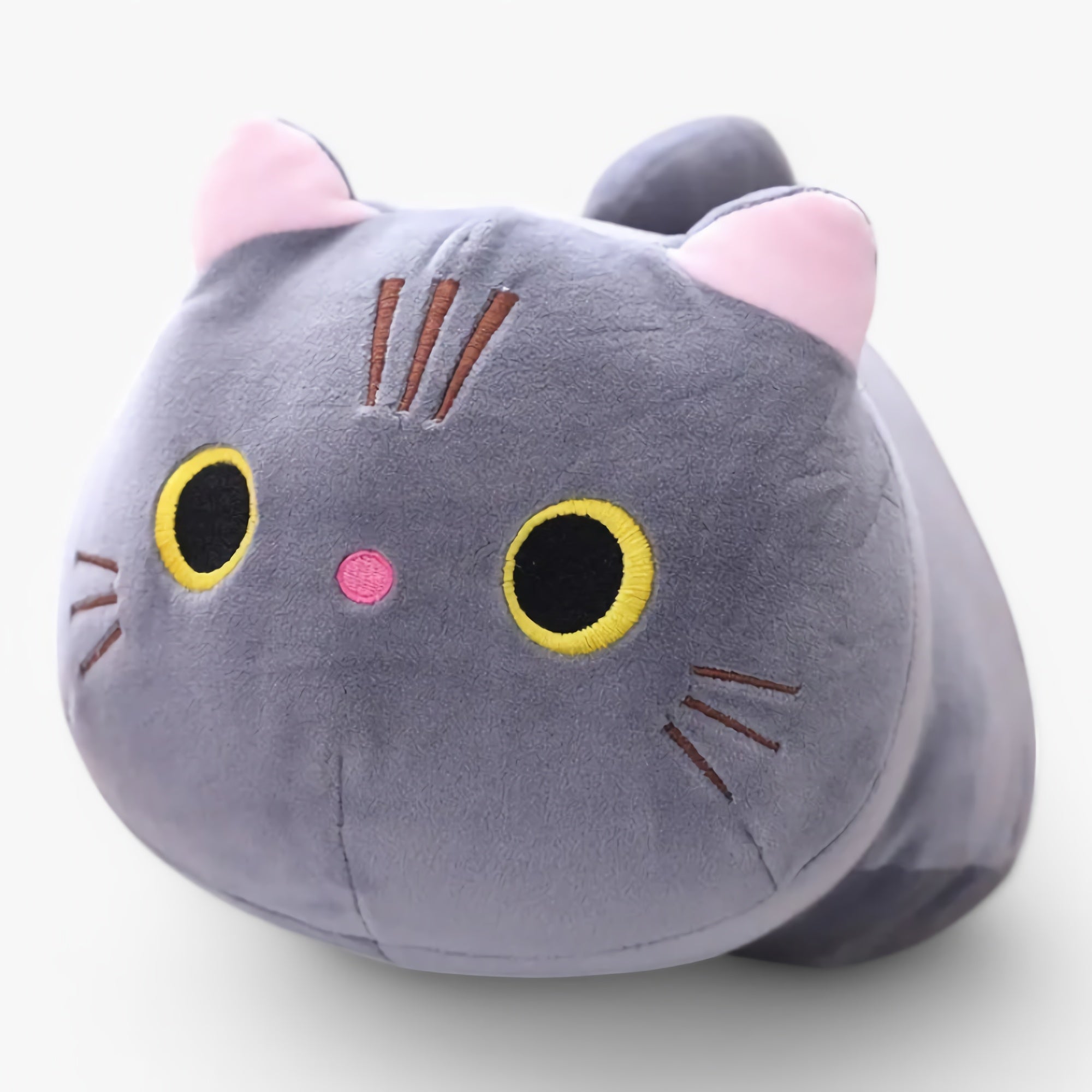 SnuggleMeow Adorable Round Cat Plush Pillow