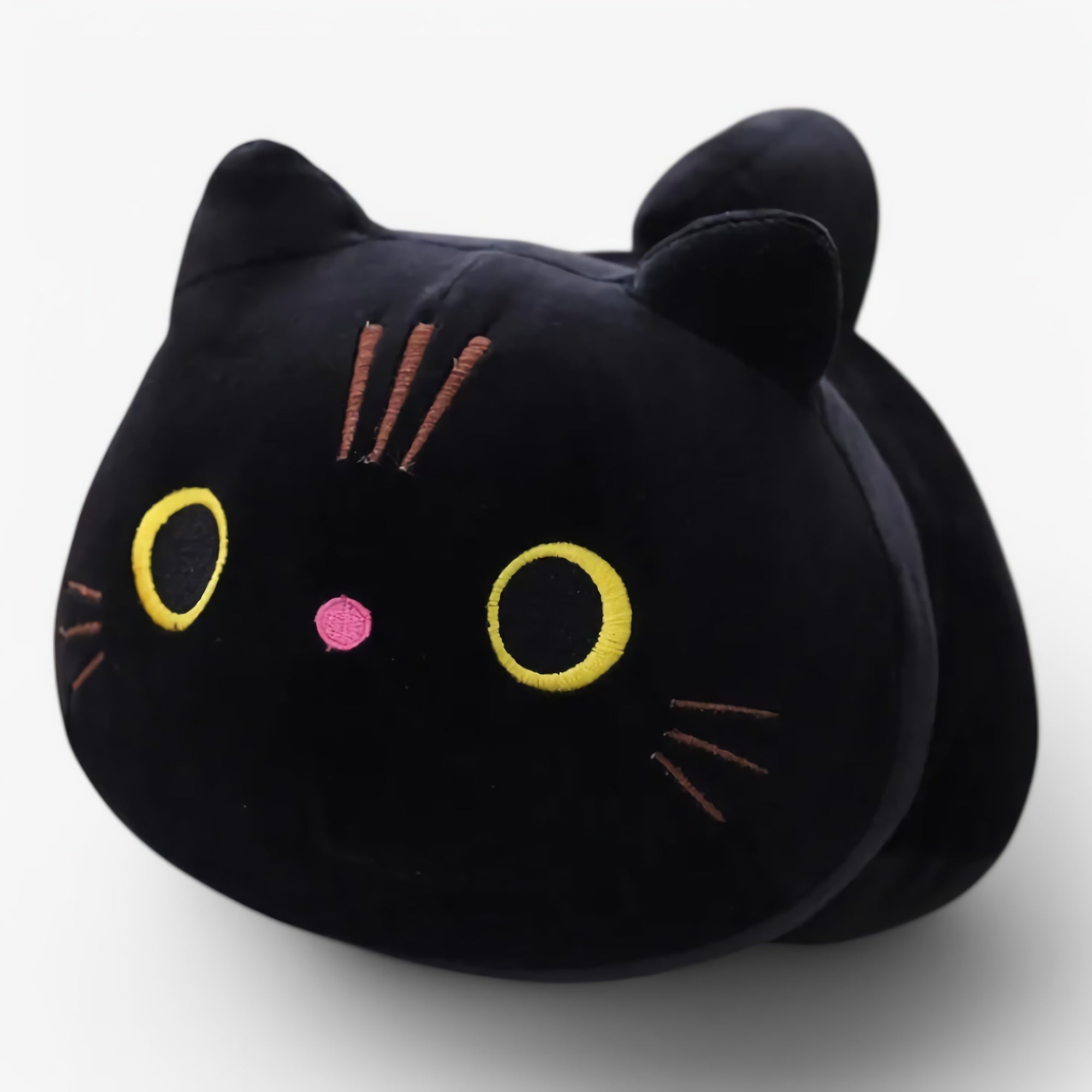SnuggleMeow Adorable Round Cat Plush Pillow