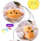 SnuggleMeow Adorable Round Cat Plush Pillow