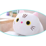SnuggleMeow Adorable Round Cat Plush Pillow