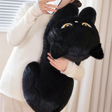 Black & Grey Winking & Sleeping Cat Plush Body Pillow