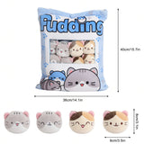 Pudding Pocket Cats, Peekaboo Plush Cushion Set
