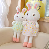 Daisy Dress Bunnies, Sweet Plush Rabbits in Floral Skirts