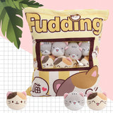 Pudding Pocket Cats, Peekaboo Plush Cushion Set