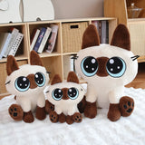 Big-Eyed Siamese Cat Stuffed Animal Plush