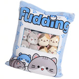 Pudding Pocket Cats, Peekaboo Plush Cushion Set