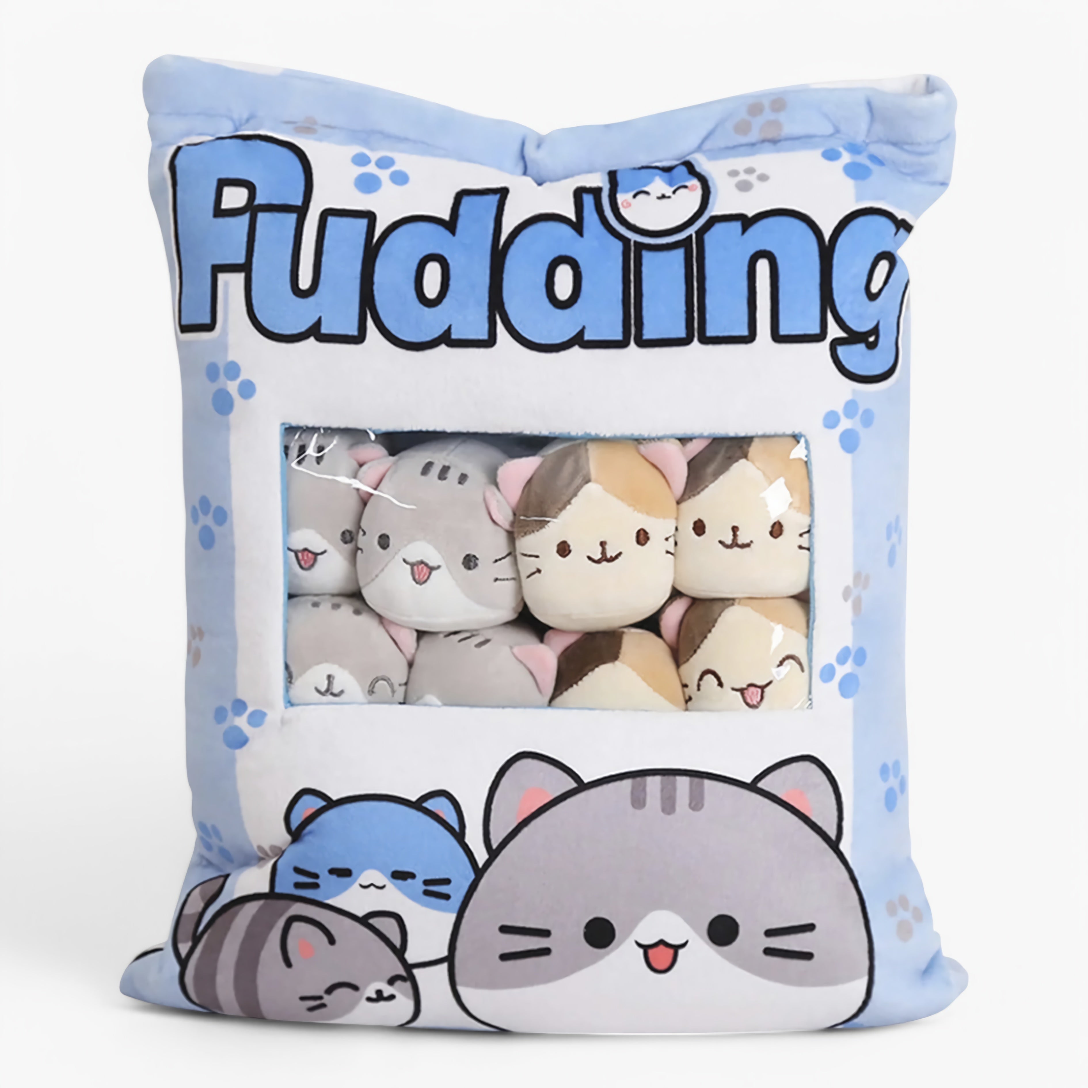 Pudding Pocket Cats, Peekaboo Plush Cushion Set