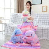 CozyChomp Dino Fluffy Blanket Plush Set