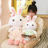 Daisy Dress Bunnies, Sweet Plush Rabbits in Floral Skirts