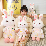 Daisy Dress Bunnies, Sweet Plush Rabbits in Floral Skirts