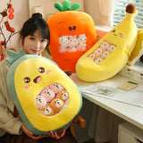 Snack Squeeze Fruits Peekaboo Plush Set