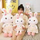 Daisy Dress Bunnies, Sweet Plush Rabbits in Floral Skirts