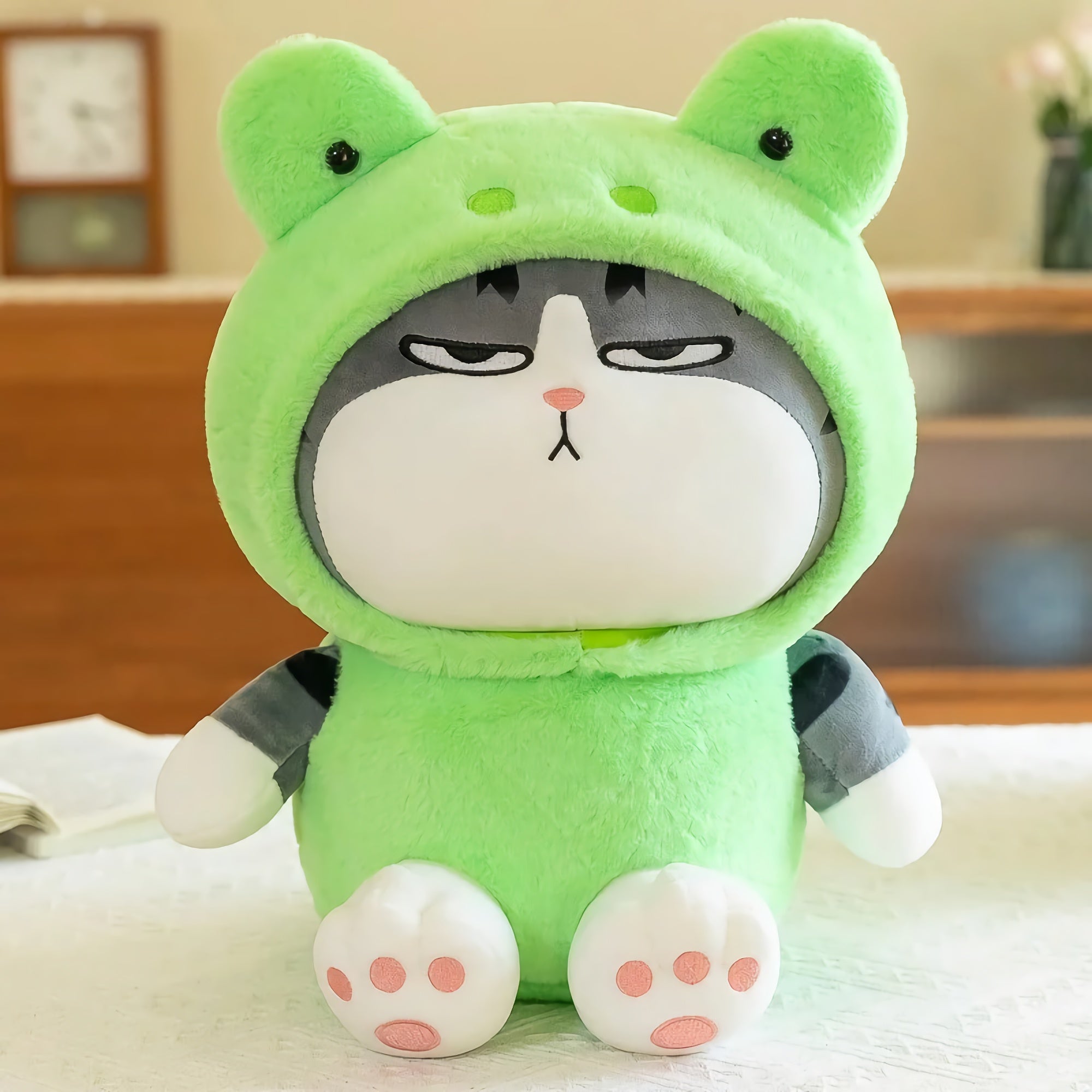 Grumpy Cosplay Cats Stuffed Animal Plushies in Cute Hoodies
