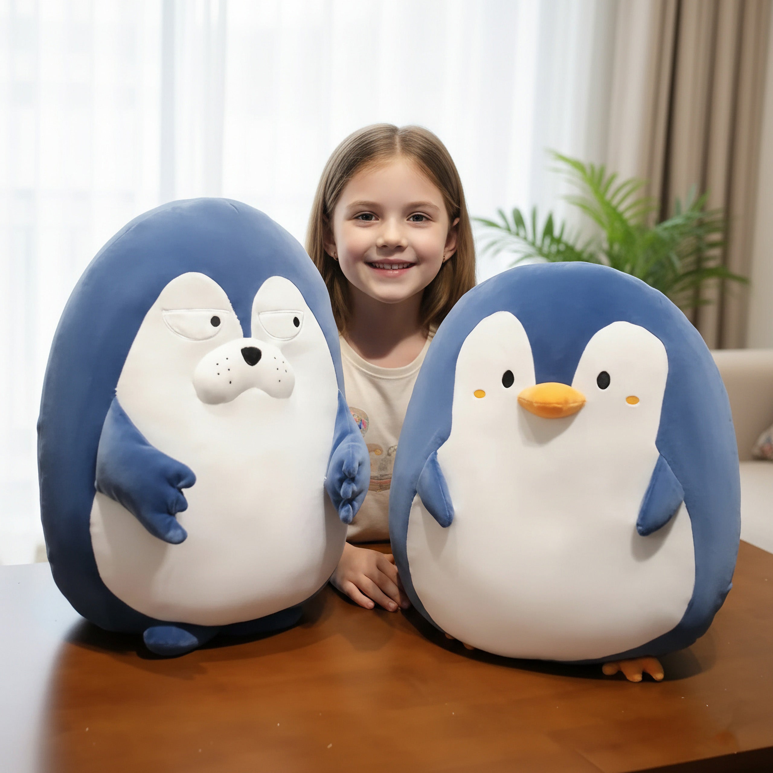 Arctic Pals Kids Travel Blanket & Plush Pillow Set - Hops and Pops - Cute - Plushies - Kawaii - Happy Plush, Whimsical Plush