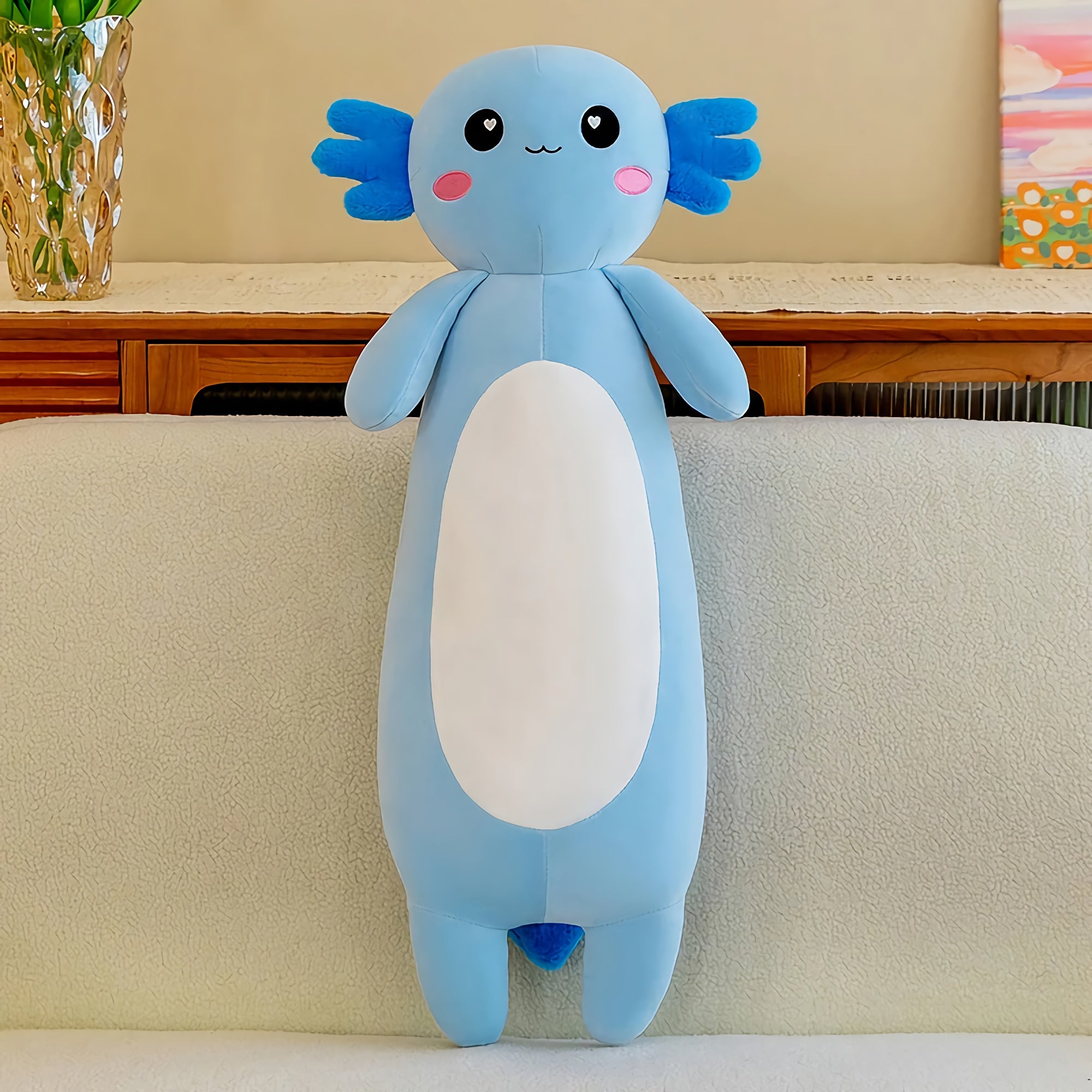 Axolotl Stuffed Looong Plushie - Hops and Pops - Cute - Plushies - Kawaii - Axolotl Plush - Stuffed Animals