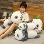 Bamboo Snooze Panda Plushies - Hops and Pops - Cute - Plushies - Kawaii - Panda Plush - Stuffed Animals