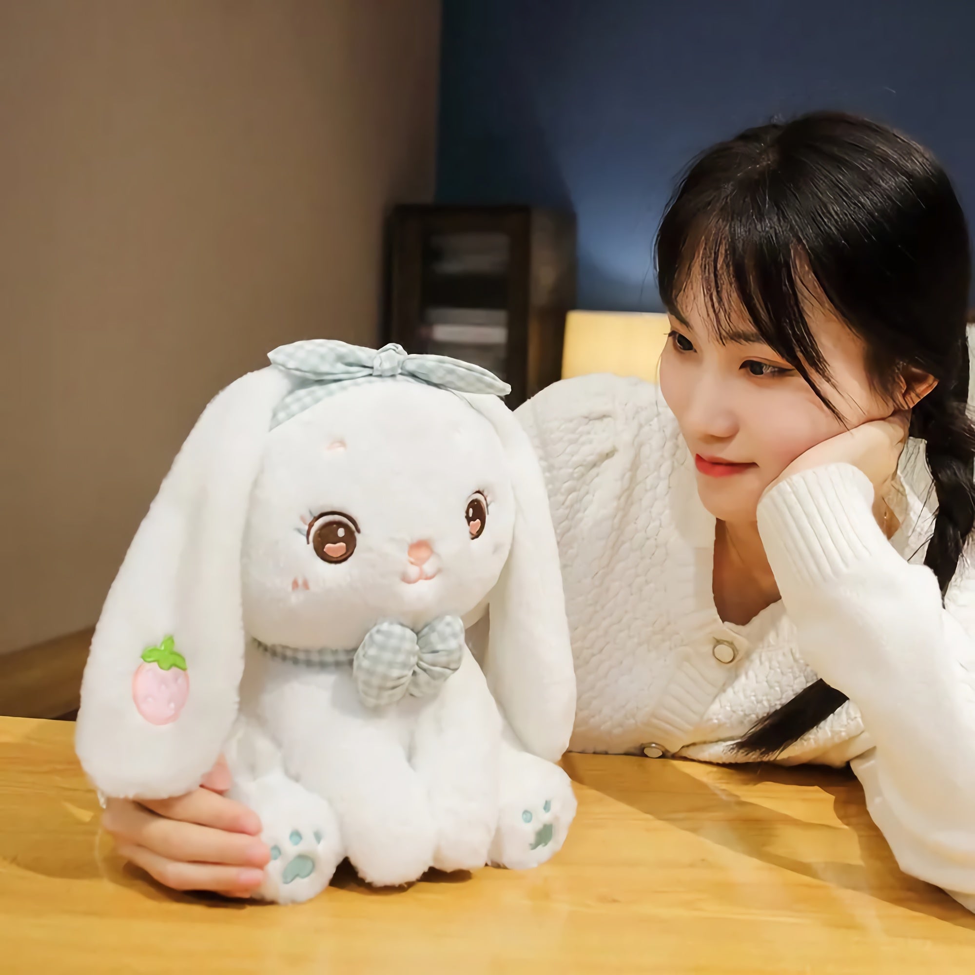 Berry Bow Bunny Plush - Hops and Pops - Cute - Plushies - Kawaii - Rabbit Plush - Stuffed Animals