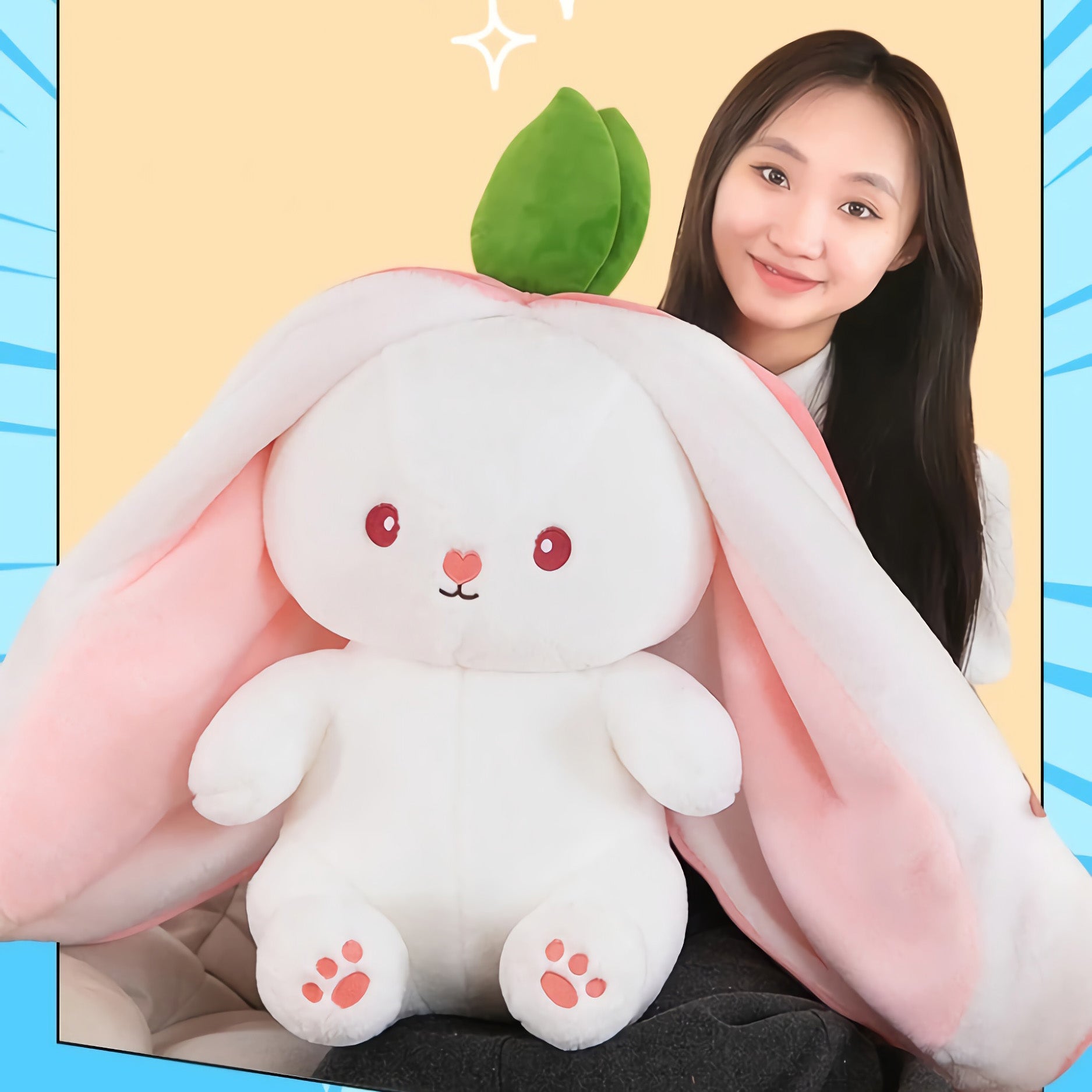 Berry Buns, Transforming Strawberry & Carrot Bunny Plush – Hops & Pops