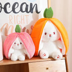 Berry Buns, Transforming Strawberry & Carrot Bunny Plush - Hops and Pops - Cute - Plushies - Kawaii - Rabbit Plush - Stuffed Animals