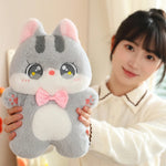 Big-Eyed Bowtie Kittens Plush Stuffed Animal - Hops and Pops - Cute - Plushies - Kawaii - Cat Plush - Standing Plush