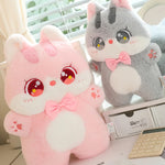 Big-Eyed Bowtie Kittens Plush Stuffed Animal - Hops and Pops - Cute - Plushies - Kawaii - Cat Plush - Stuffed Animals