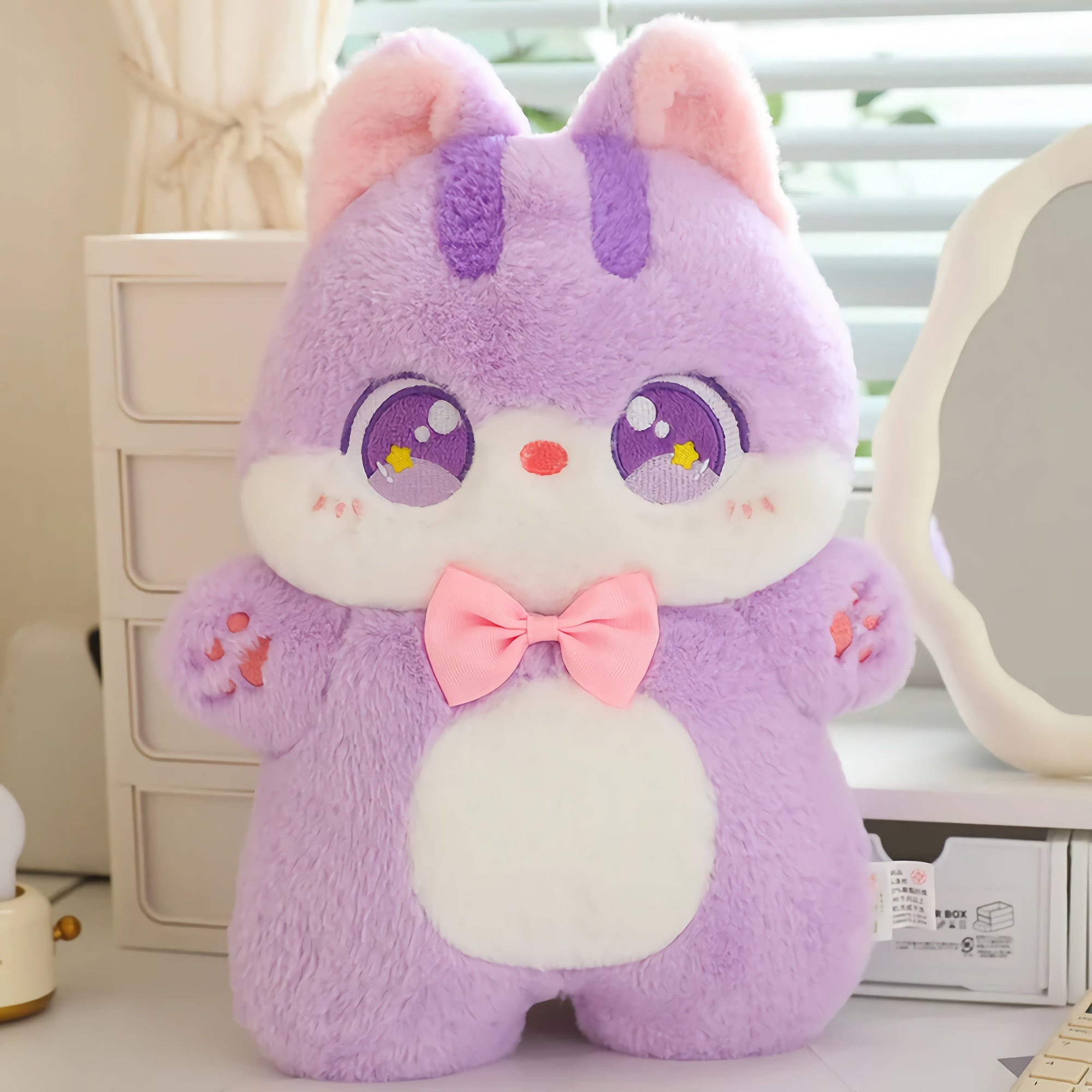 Big-Eyed Bowtie Kittens Plush Stuffed Animal - Hops and Pops - Cute - Plushies - Kawaii - Cat Plush - Stuffed Animals