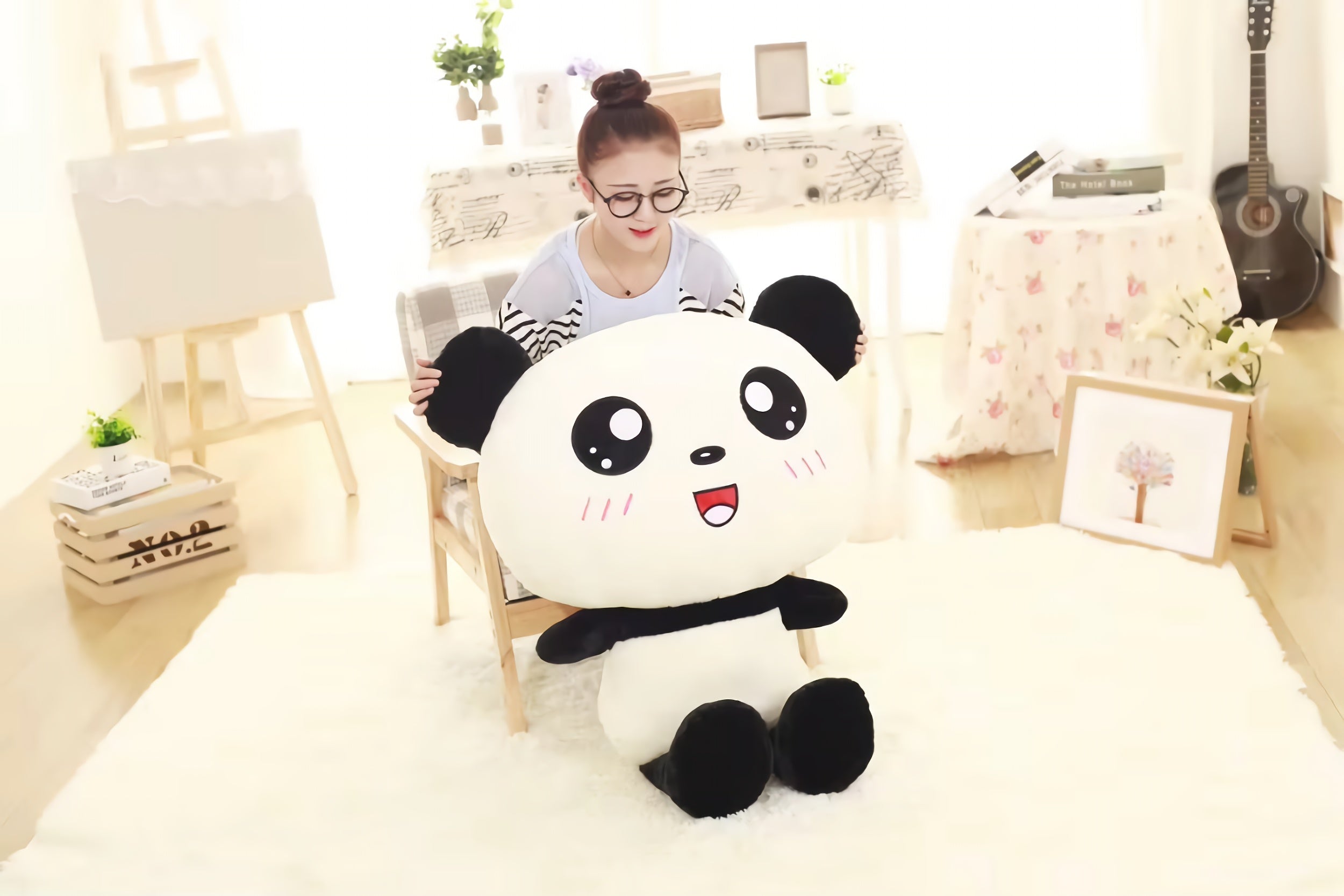 Big-Head Panda Plush - Hops and Pops - Cute - Plushies - Kawaii - Panda Plush - Features: Large Face