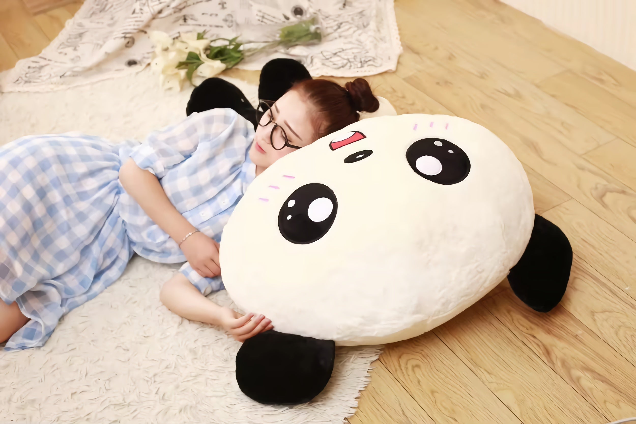 Big-Head Panda Plush - Hops and Pops - Cute - Plushies - Kawaii - Panda Plush - Stuffed Animals