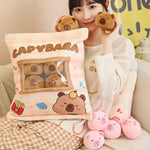 Capy Snack Buddies Peekaboo Plush Set - Hops and Pops - Cute - Plushies - Kawaii - Size: Regular