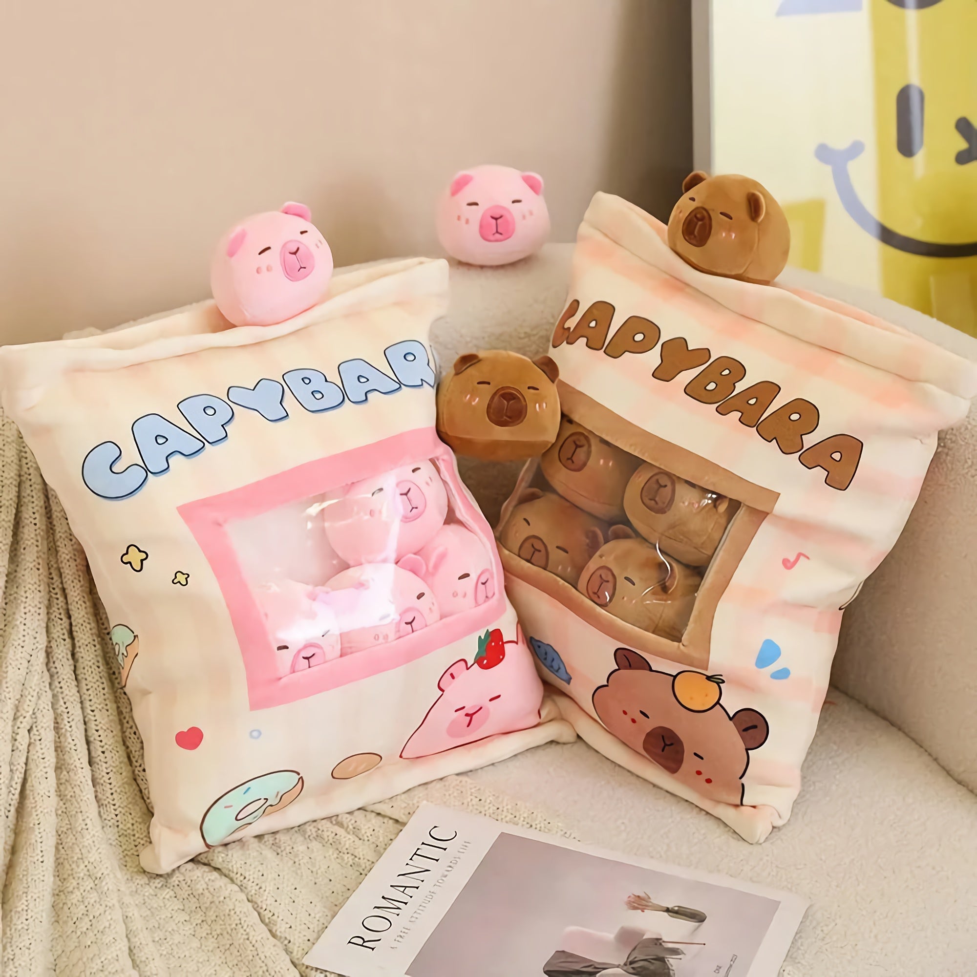 Capy Snack Buddies Peekaboo Plush Set - Hops and Pops - Cute - Plushies - Kawaii - Stuffed Animals